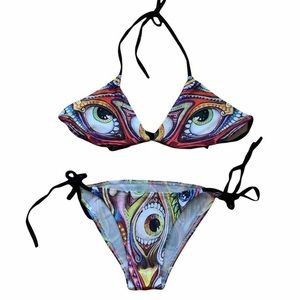 Sexy Colorful Eyes Funky Bikini